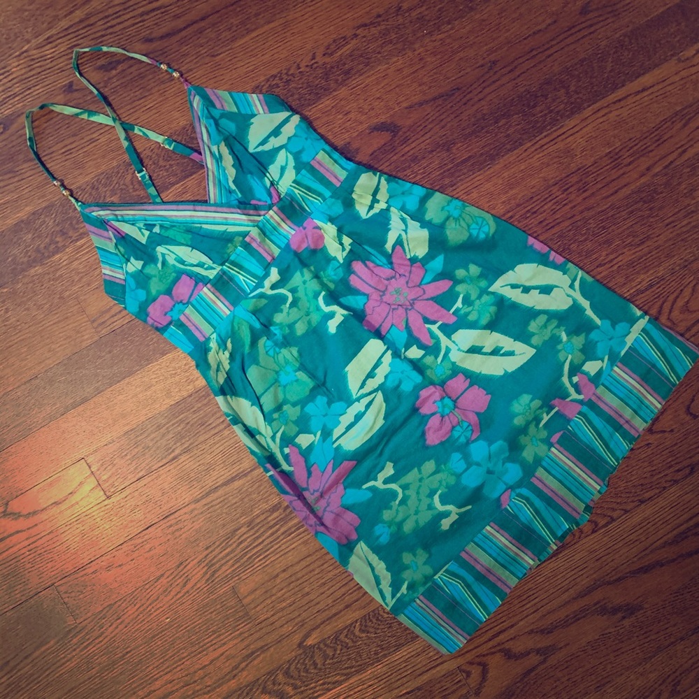 Guess Jeans Floral Criss Cross Strap Dress